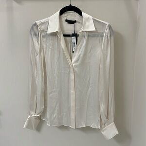 Alice & Olivia - silk cream button down blouse